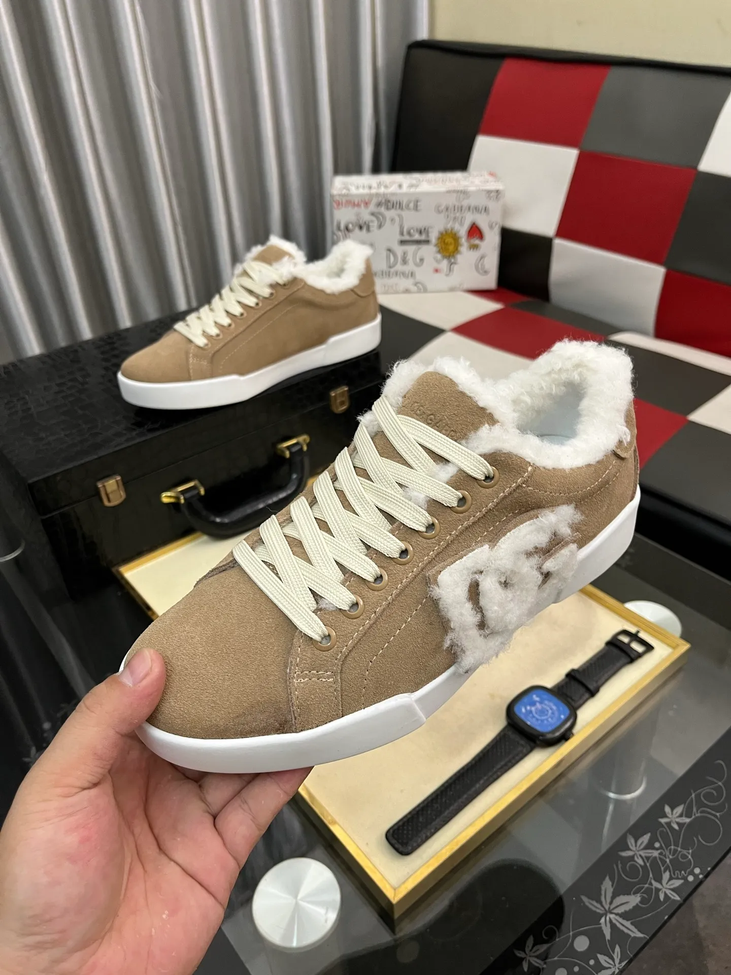 Men's men's shoes💰420⌚️⌚️New DG Dolce & Gabbana high-end couple's sports and casual shoes, imported cowhide, multiple material splicing design➕Imported cowhide lining, cowhide feet➕original TPR elastic outsole. Size: 35-46